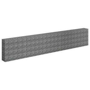Bac à plantes surélevé en gabion 177,2 x 11,8 x 35,4 po en acier galvanisé argenté pour jardin - Product Image 3