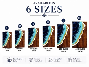 Ocean Resin Wood <b>Box</b> Handmade <b>Memorial</b> Keepsake Blue Resin Art Ashes Urn Handcrafted Ocean Resin Wooden <b>Memorial</b> Urn - Product Image 1