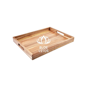Plateau de service en bois en stock – Vaisselle écologique en bois pour restaurant, présentation alimentaire, service petit-déjeuner, exportation - Product Image 1