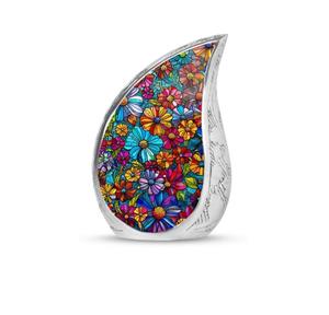 Urna Funeraria de Metal Plateado con Grabado de Lágrima de León para Cenizas Humanas, Urna Decorativa Miniatura para Guardar Cenizas Femeninas - Product Image 3