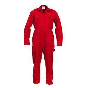 Combinaison de travail de sécurité classique rouge 4XL avec manches longues 100% coton 7 Oz-Durable et confortable - Product Image 1
