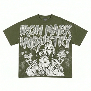 Approvisionnement direct usine – T-shirts graphiques en coton tricoté 100 % pour hommes, style urbain, écologiques et tendance - Product Image 6