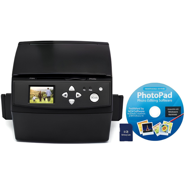Photo, Slide & Negative to Digital Scanner, 20MP High Resolution, 2.4" LCD, 8GB Memory Card