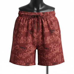 Shorts de Baño para Mujer, Premium, de Secado Rápido, Tela de Poliéster y Spandex, 130 GSM, Color Granate, Impresión por Sublimación, Logotipo Personalizado - Product Image 1