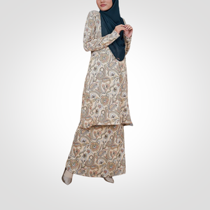 Vestido Baju Kurung Pahang Recto de Verano con Estampado Floral Exquisito SIPO Eid OEM Modesto para Mujeres Musulmanas - Product Image 4