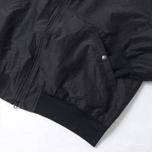 Men's Classic <b>Black</b> Nylon Bomber Jacket Lightweight Water Resistant <b>Windbreaker</b> Zipper Up Minimalist Casual Flight Jacket Coat - Product Image 4