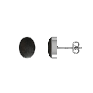 Premium 925 Silver Shungite Gemstone Pear Marquise Oval Cab Butterfly Lock Stud <b>Earrings</b> Bezel Setting Pack of 3 Pairs - Product Image 4