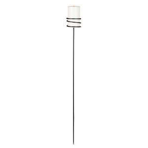 Portavelas en espiral de hierro negro mate de gran venta, soporte para velas de jardín, portavelas de Navidad con puntas metálicas. - Product Image 2