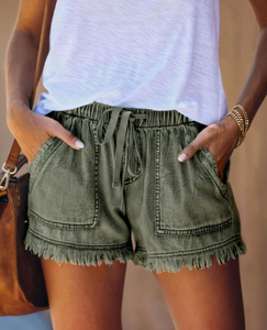 Shorts décontractés sportifs pour femmes de haute qualité, taille élastique, séchage rapide, imprimé champignon, bordure en dentelle, fermeture à cordon, couleur personnalisée, nouveauté - Product Image 2