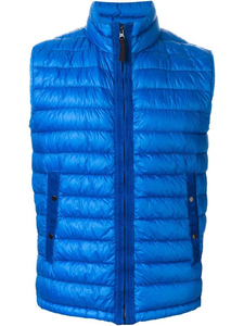 Gilet matelassé rouge pour homme, col montant, fermeture éclair, coupe-vent, vêtement d'extérieur d'hiver, veste sans manches décontractée - Product Image 3