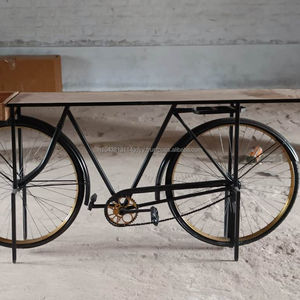 Table de Console de bar à vin de vélo Vintage avec rangement par CTW Jodhpur Table de Cycle industriel - Product Image 2