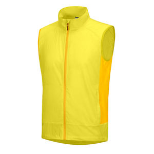 Gilet sans manches à fermeture éclair intégrale pour homme, noir uni, col montant, maillot de cyclisme léger, performance optimale, gilet chauffant - Product Image 3