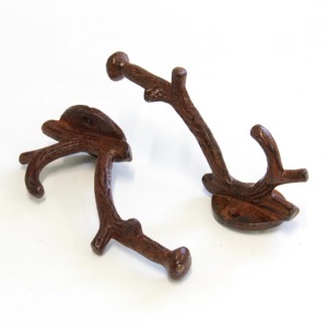 Lot de 2 crochets muraux rustiques en fonte en forme de bois de cerf pour le rangement de vêtements, installation sans perçage, conception robuste - Product Image 5