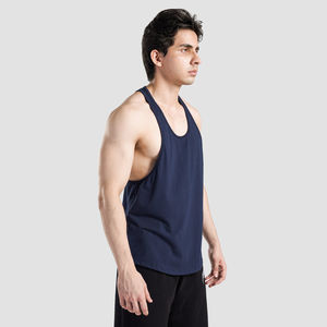 Camiseta sin Mangas para Hombre, Estilo Deportivo, Ajustada, con Logotipo Personalizado a Precio Económico, Transpirable, de Algodón/Fibra de Bambú - Product Image 5