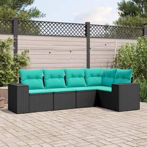 Set Divano Nero da Esterno per Giardino - Collezione Arredamento Outdoor - Product Image 1