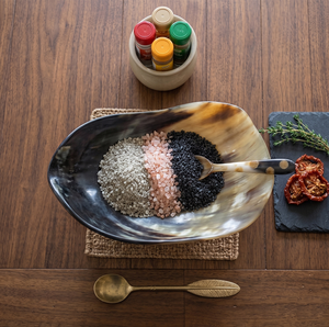 Eco-Friendly Natural Buffalo Horn Bowl Set with <b>Spoon</b> – Handcrafted Luxury <b>Serving</b> Bowl for Dry Fruits, Snacks & Table Décor - Product Image 5