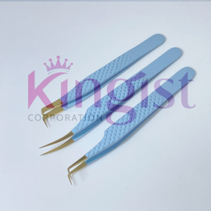 Ensemble de pinces à cils en acier inoxydable gris de haute qualité pour extensions de cils, précision et perfection sans effort - Product Image 3