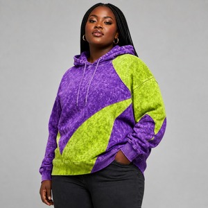 Sweat-shirts à capuche pour femmes, effet délavé, avec logo personnalisé sur le devant, en tissu polaire 100% coton doux et de qualité supérieure, respirant, écologique, pour une utilisation quotidienne - Product Image 4