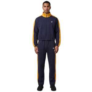 Ensembles de sweats à capuche décontractés pour hommes, couleur unie, avec panneaux latéraux assortis, vente en gros, veste zippée à manches longues, mode 2 pièces - Product Image 1