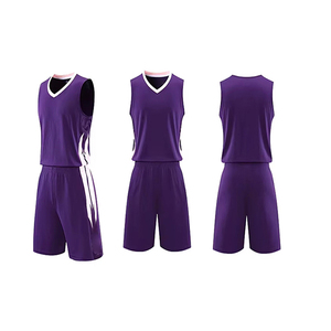 Ensemble de maillots de basket-ball respirants pour hommes, personnalisables, 100% polyester, réversibles - Product Image 2