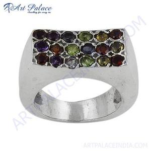 Último anillo de plata con piedras preciosas de Ley 925, joyería fina de varias piedras - Product Image 3