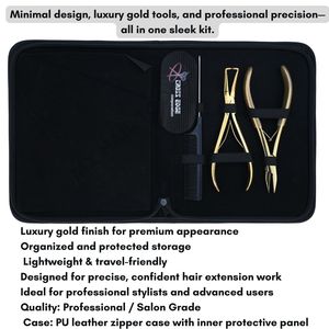 Kit complet d'outils pour extensions de cheveux avec pinces à micro-anneaux, ouvre-perles et pinces de fermeture, et pinces de coiffure professionnelles pour usage commercial - Product Image 5