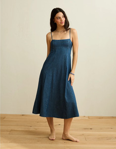 Nouvelle Robe Chemise en Jean Décontractée pour Femme Grande Taille, 100% Coton, Sans Manches, Broderie Personnalisée, Boutonnée avec Ceinture, Collection Printemps-Été - Product Image 1