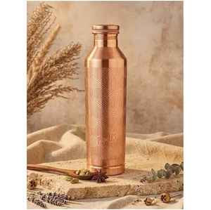 Red <b>Stainless</b> <b>Steel</b> <b>Water</b> <b>Bottle</b> With Copper Accents Minimalist Design Portable Travel Drinkware - Product Image 5
