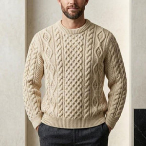 Pull en coton doux tricoté, mode hiver, confortable, respirant, logo frontal, léger et chaud - Product Image 5