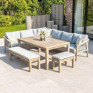 Ensembles de canapés d'extérieur 4/6/8 places OEM ODM avec structure en bois/aluminium, tissus/coussins/emballages personnalisés, mobilier d'extérieur Vietnam - Product Image 3