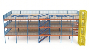 Mezzanine en acier Q235, gain de place, assemblée, revêtement poudré, OEM, boulonnée, capacité de stockage 300-1000 kg/m², double la capacité de stockage - Product Image 4
