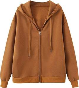 Sudadera con capucha de última moda para mujer, de color sólido, manga larga, con bolsillo y cremallera, disponible en varios colores y diseños. - Product Image 1