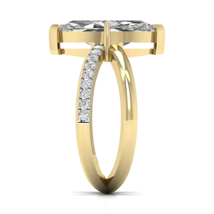 14K Solid Gold Women's Lab Diamond Gold Ring Thin Twisted Band 2.5Ct Marquise Crossover Engagement Ring Criss Cross Wedding Ring - Product Image 5