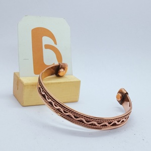 Vintage <b>Copper</b> Alloy Cuff Bracelet Antique Plated Wave Pattern Unisex Trendy Party Jewelry - Product Image 2