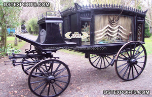 Carruaje funerario de acabado negro, Estilo Vintage, tallado en madera, estilo victoriano - Product Image 2
