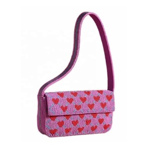 Nuevo Bolso de Hombro con Correa Única y Bordado de Corazones con Cuentas para Mujer, Uso Diario, Accesorios de Viaje y Playa - Product Image 1