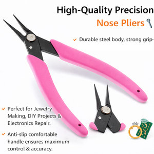 คีมหนีบจมูกแบนแบบโซ่ละเอียดทนทานเครื่องมือทำเครื่องประดับสเตนเลสปลายมีความแม่นยำสำหรับการซ่อมลูกปัดด้วยตัวเอง - Product Image 2