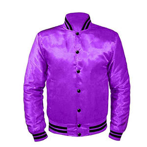 Chaqueta Bomber de Béisbol Universitaria para Hombre, Personalizada OEM, de Alta Calidad, Estilo Varsity Delgado de Cuero con Bordado Chenille y Letras - Product Image 2