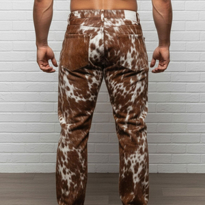 Pantalon en cuir de vachette de qualité supérieure, logo personnalisé, pantalon en cuir professionnel pour homme, vente en gros, design personnalisé - Product Image 2