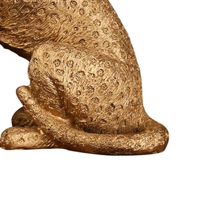 Escultura Retro de Guepardo o Leopardo, Duradera, de Metal Sólido, Chapada en Oro, Pulida, Figura Decorativa para Hogar u Oficina - Product Image 3