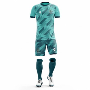 ชุดเสื้อฟุตบอลสั่งทำ ROMAA แบบซับลิเมชั่น แขนสั้น ทรงสปอร์ต ยูนิเซ็กซ์ ผ้าสี่ทิศทาง ยืดหยุ่นได้ คอวี ระบายเหงื่อ ลายเรขาคณิต - Product Image 1