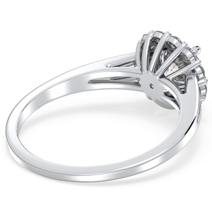 Bagues de fiançailles REYES en moissanite taille ronde 1 carat en argent sterling 925, alliance originale minimaliste pour femme - Product Image 3