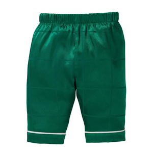 ชุดนอนเด็กทารกผ้าซาตินลายตารางสีเขียวอ่อน คลาสสิก น้ำหนักเบา ผ้าไหมเนียน ชุดนอนสองชิ้น - Product Image 5