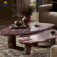Table basse en marbre KT STONE, table centrale de luxe en pierre pour villa, hôtel, mobilier haut de gamme, vente directe d'usine