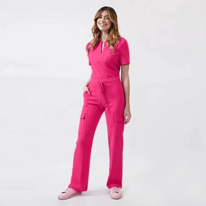 Ensembles de blouses médicales haut de gamme pour femmes, personnalisables, uniforme d'infirmière d'hôpital, haut à col en V, pantalon cargo, tenue de travail pour médecins et infirmières, vêtements médicaux - Product Image 4