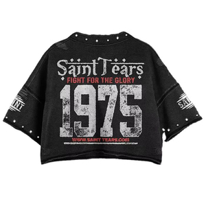 Wholesale Custom Acid Wash Crop <b>T</b> <b>Shirt</b> | 100% Cotton Loose <b>Boxy</b> Hip Hop Streetwear Men’s <b>T</b> <b>Shirt</b> - Product Image 4