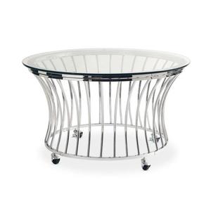 Modern Round Silver Metal <b>Legs</b> Eco-Friendly Living Room <b>Coffee</b> <b>Table</b> with Glass Top Living Room Furniture Decorative - Product Image 6