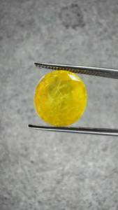 Saphir Jaune Naturel de Bangkok 7,05 Ct, Coupe Ovale, Pierre Précieuse Dorée pour Bague, Pendentif, Fabrication de Bijoux Fins - Product Image 3