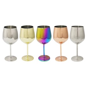 Gobelet moderne en acier inoxydable, élégant, à pied, pour boire du vin - Product Image 3