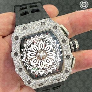 Reloj Mecánico Charm de Acero Inoxidable, Caja Redonda de 40 mm, Cristal Analógico, para Hombre, de Lujo, Cronógrafo, Correa de Goma, Fecha Automática, 10 Bar - Product Image 1